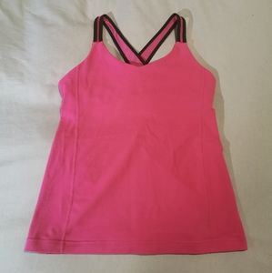 Lululemon Pink Criss-Cross Tank w Built-In Bra